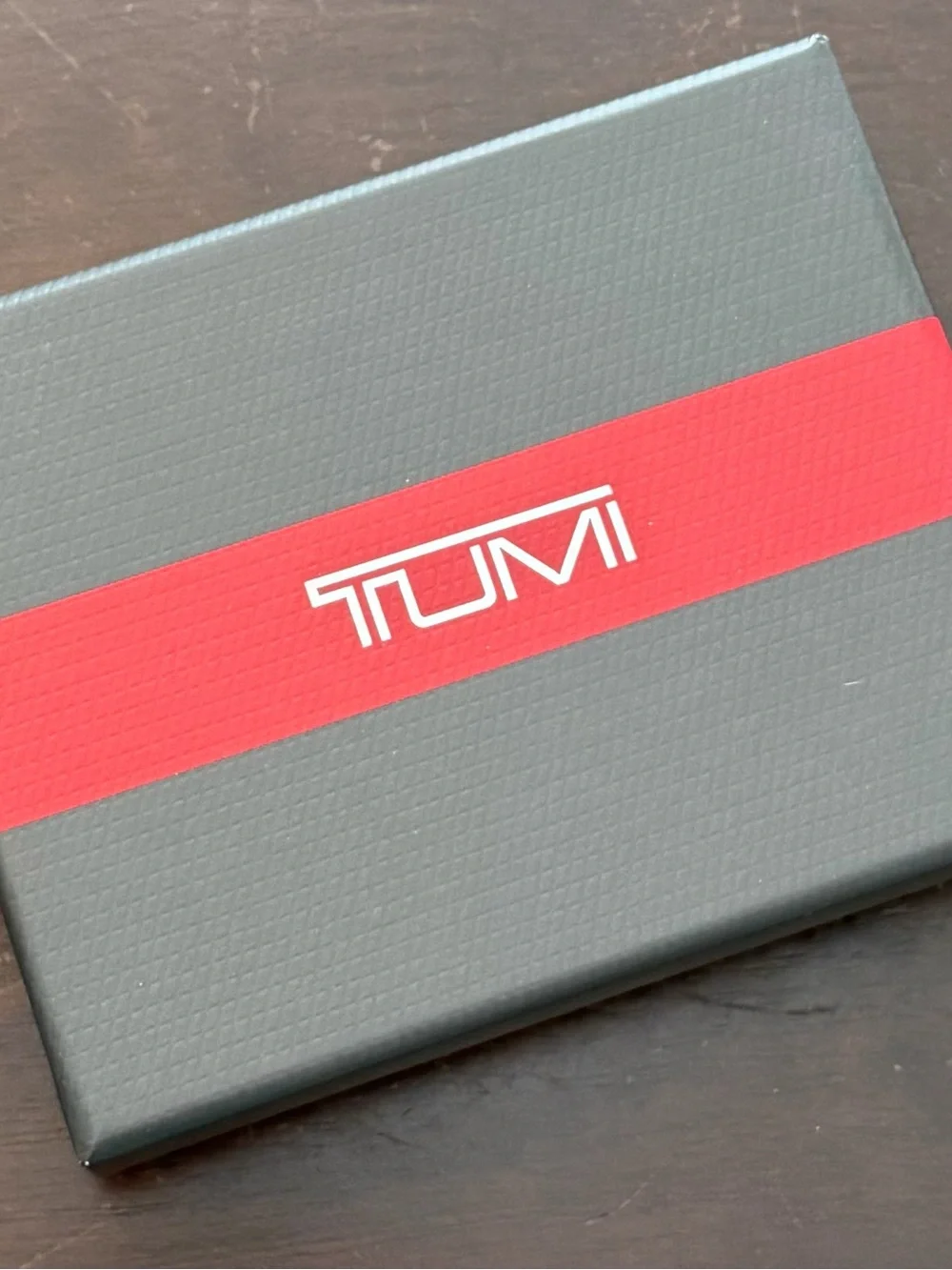Tumi Monaco Leather SLG Black & Gray Zebra (Tiger) Pattern Bi-Fold Wallet NIB